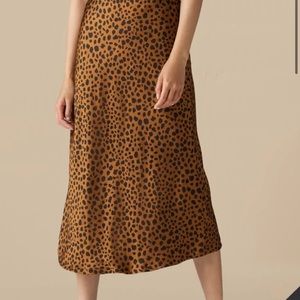 Vetta glam reversible satin midi skirt S black/cheetah